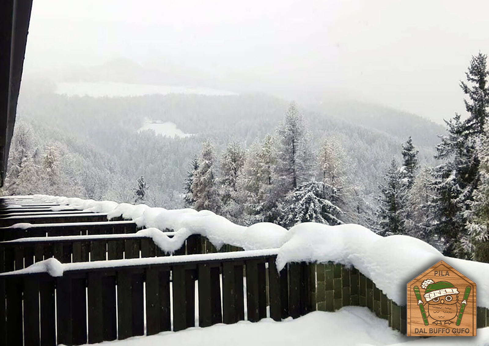 Balcone con neve Dal Buffo Gufo